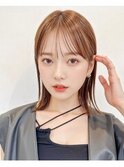 切りっぱなしボブ/ロブ/ピンクブラウン[横浜駅]
