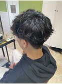 メンズ刈り上げ波巻きパーマ