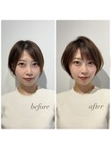 顔型診断before&after5×髪質改善カラー【岡本/芦屋/三宮】