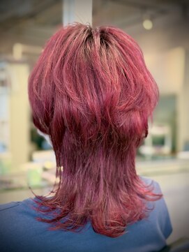 キャラ シャローネ 池袋(Chara Chalone) 池袋で赤赤ウルフカットシンプルデザインな個性派ちゃんパート2