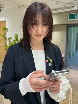 ローレンアオ(LOREN AO) 黒髪/ボブルフ/ネビージュ/小顔/ワンレン/栄/髪質改善/前髪