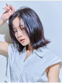 切りっぱなしボブ/外ハネボブ/黒髪ボブ