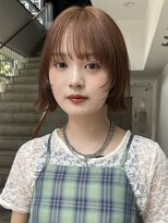 トリッカ シブヤ(TRICCA SHIBUYA)&nbsp;外ハネボブ/顔周りレイヤー/くびれ/ベージュ/透明感カラー