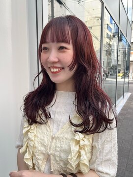 カフ(CAF) ワインレッド/暖色系カラー/フェイスレイヤー/小顔/大阪心斎橋