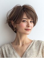 Heart's美人設計と白髪ぼかし専門店 青山表参道店 脱白髪染め/ショートヘア【ハーツ】&nbsp;白髪ぼかし脱白髪染め似合わせショートボブ40代50代60代