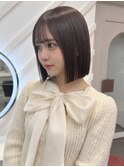 結べる長さのボブ/グレージュ/レイヤーボブ/渋谷