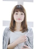 セミロング☆重めバングが可愛いうるつやワンカール♪