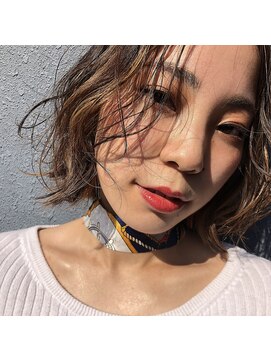 ヘアサロンエムフィス 池袋東口(HAIR SALON M Fe's) デザインカラー/厚めバング/ローライト/スリークボブ