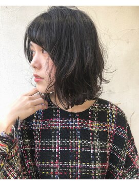 アッシュ 中目黒店(Ash) 【切りっぱなしボブ】コテ巻き風パーマ