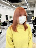 オレンジカラー/韓国レイヤー/ブリーチ/京都/河原町/髪質改善