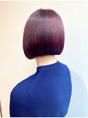 ブリーチ無し赤髪ボブ