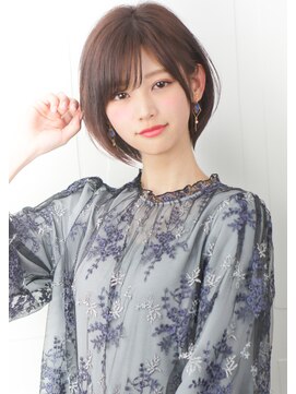 ルエ(rue) 大人可愛い20代30代40代黒髪前下がりショートボブ丸みショート◎