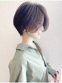 前髪あり耳掛け丸みくびれショートボブ20代30代40代50代(蘭)