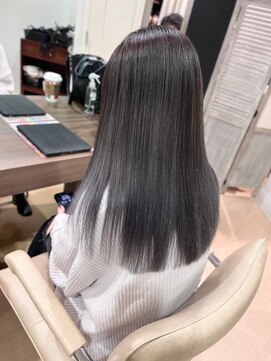 ヘアサロン アウラ(hair salon aura) バレイヤージュ透明感カラーグレージュカラー