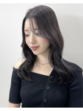 ワン バイ ジエクト(One by The Ect) 【レイヤーロング】黒髪アッシュカラー透明感パープルブラック