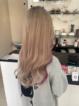 カーラ エクステンション(cara extension) ベージュカラー&バイオレットイヤリングカラーエクステ