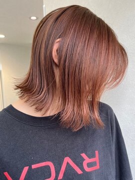 スターズ 川越店(STARS) 外ハネボブ 艶髪 オレンジブラウン 顔周りカット 美髪 20代30代