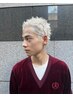 【イージーパンクホワイト】カット＋イージーパーマ＋ブリーチ￥24750