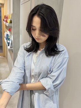 ヨーク(YOKE) 【YOKE】ダークグレーディープアッシュグレージュかきあげ前髪