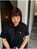 【大前晴奈】レイヤーカット×ブリーチなしのルビーカラー