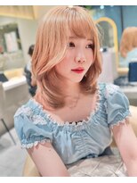 ロンド レア 天神大名店(Lond Le’a) ホワイトブロンド/外ハネボブ /ワイドバング/ブルーブラック