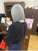 水色カラー×切りっぱなしボブ 【横須賀中央 Really】