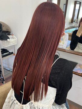 オブジェ ナチュレ(OBJE’T nature) ブリーチなしダブルカラー/ブラウンレッド/ストレートロング