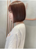 ブリーチなし/髪質改善/大人ガーリー/ダークアッシュ/ボブ
