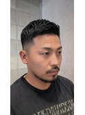 スリックバックフリンジカットミドルフェード