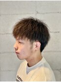ツーブロックショートレイヤーツイストパーマ