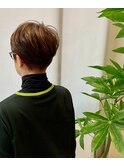耳だしショート×白髪染め×ハイライト