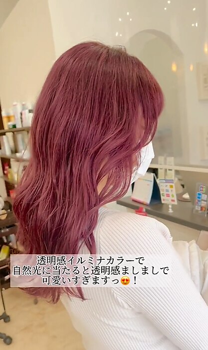 春に大人気ピンクラベンダーカラー(ブリーチあり)お任せ下さい