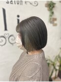 【デザインカラー】オリーブグレージュ×ボブ relie 【下関】