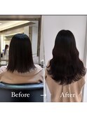 シールエクステでショートヘアから自然なロングヘア