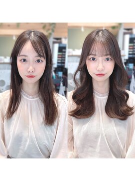 ミラリー トウキョウ(Mirareee Tokyo) 20代30代40代◎前髪パーマグレーベージュレイヤーロング黒髪