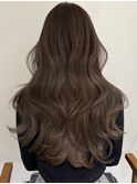 レイヤーカットハイライト白髪ぼかしミディアムダブルカラーボブ