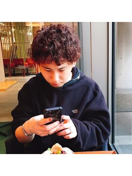 ラル(Lull) 【メンズくるくるパーマ×レッドブラウンカラー】メンズカット