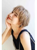 ショート　透明感カラー　シースルー　ケアブリーチ　名東区