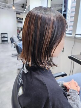 エイス 梅田 中津(Ace) アウターカラー　くびれボブ