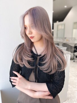 フルーツ 渋谷(FRUITS) ミルクティーベージュサラ艶ロングレイヤーカット