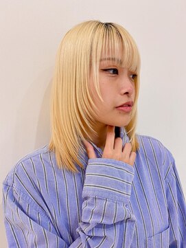 ニューヨークニューヨーク イオンスタイル東淀川店(NYNY) ハイトーンブロンドヘア×顔周りハイレイヤー