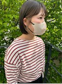 まとまるボブにイヤリングカラー