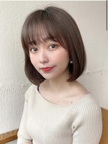 ラルユー 金山(LallYou)&nbsp;韓国風レイヤー/外ハネくびれ/ミディアムレイヤー/ぱっつん前髪