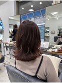 大人可愛い♪チェリーブラウン外ハネミディ
