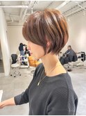 別府ショートボブ顔まわりレイヤーカット髪質改善カラー30代