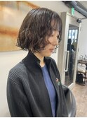 ボブ+パーマ