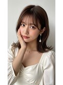 くびれミディアムレイヤーカーテンバング