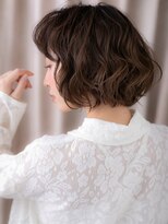 モッズヘア 越谷(mod's hair) 地毛ハイライト波巻きデジタルパーマ黒髪ゆるふわボブ30代40代X