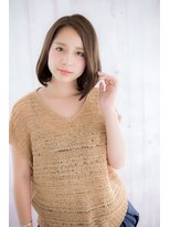 ミック 日暮里店(miq)&nbsp;アシンメトリーくすみカラー耳かけ小顔ミニボブこなれヘアc1