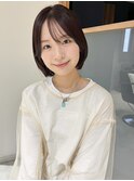"久保田"軽めボブレイヤーボブウルフ暖色系レッドブラウンカラー